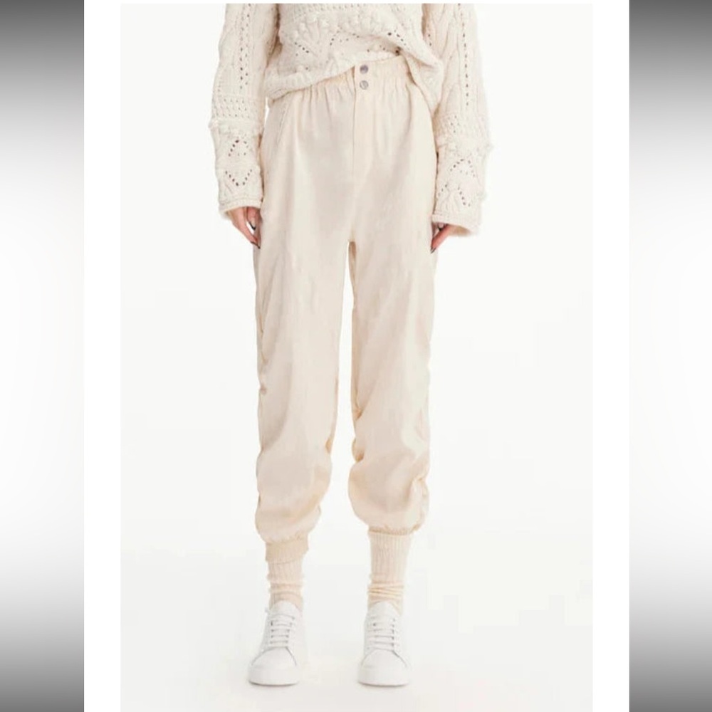 New Theo The Label Athena Ruched Iridescent Track Pants Size XSMALL